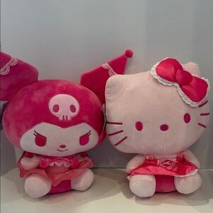 NWT Set of 2 Hello Kitty & her friend KUROMI With matching dress and pink skull.
